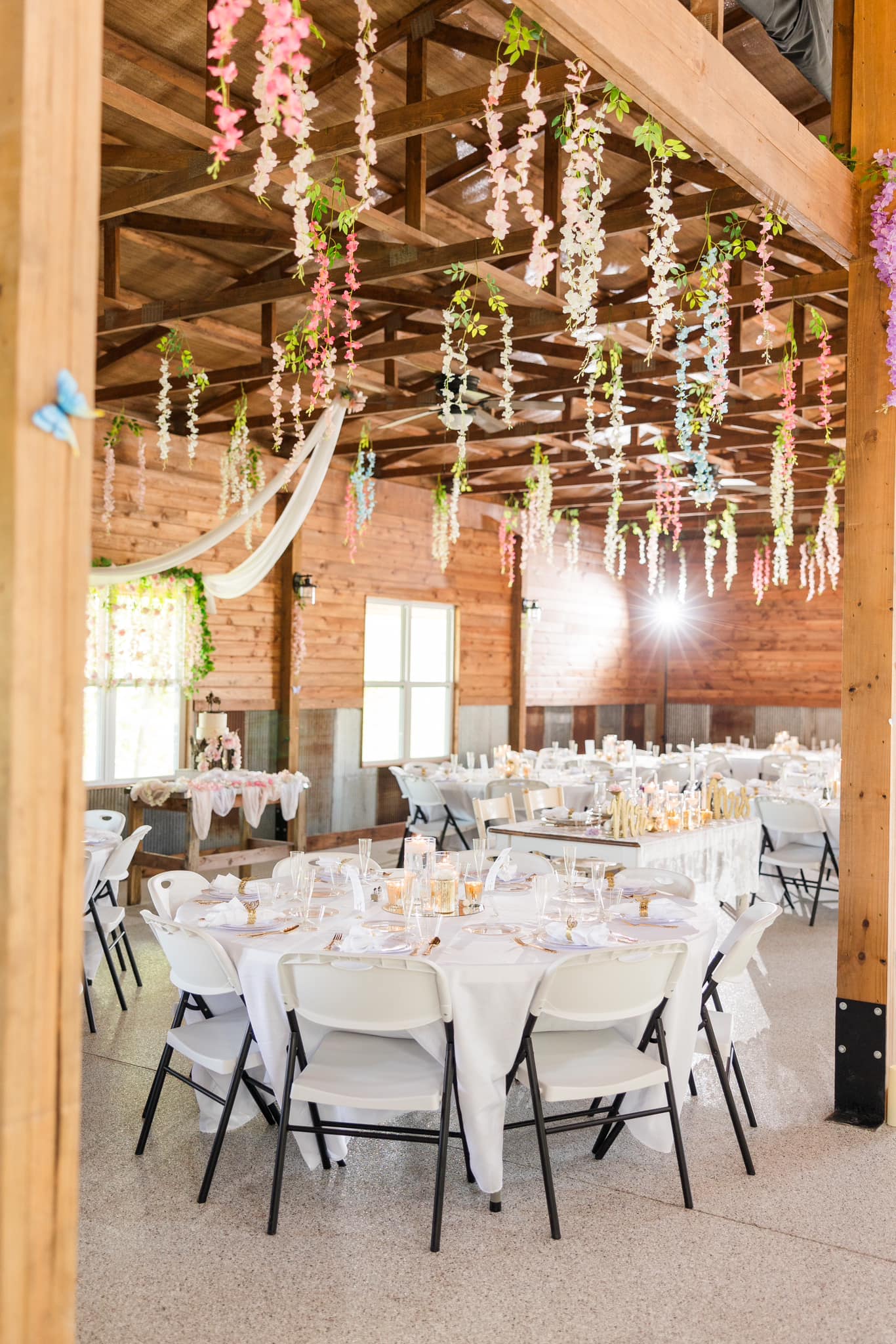 reception area white tables