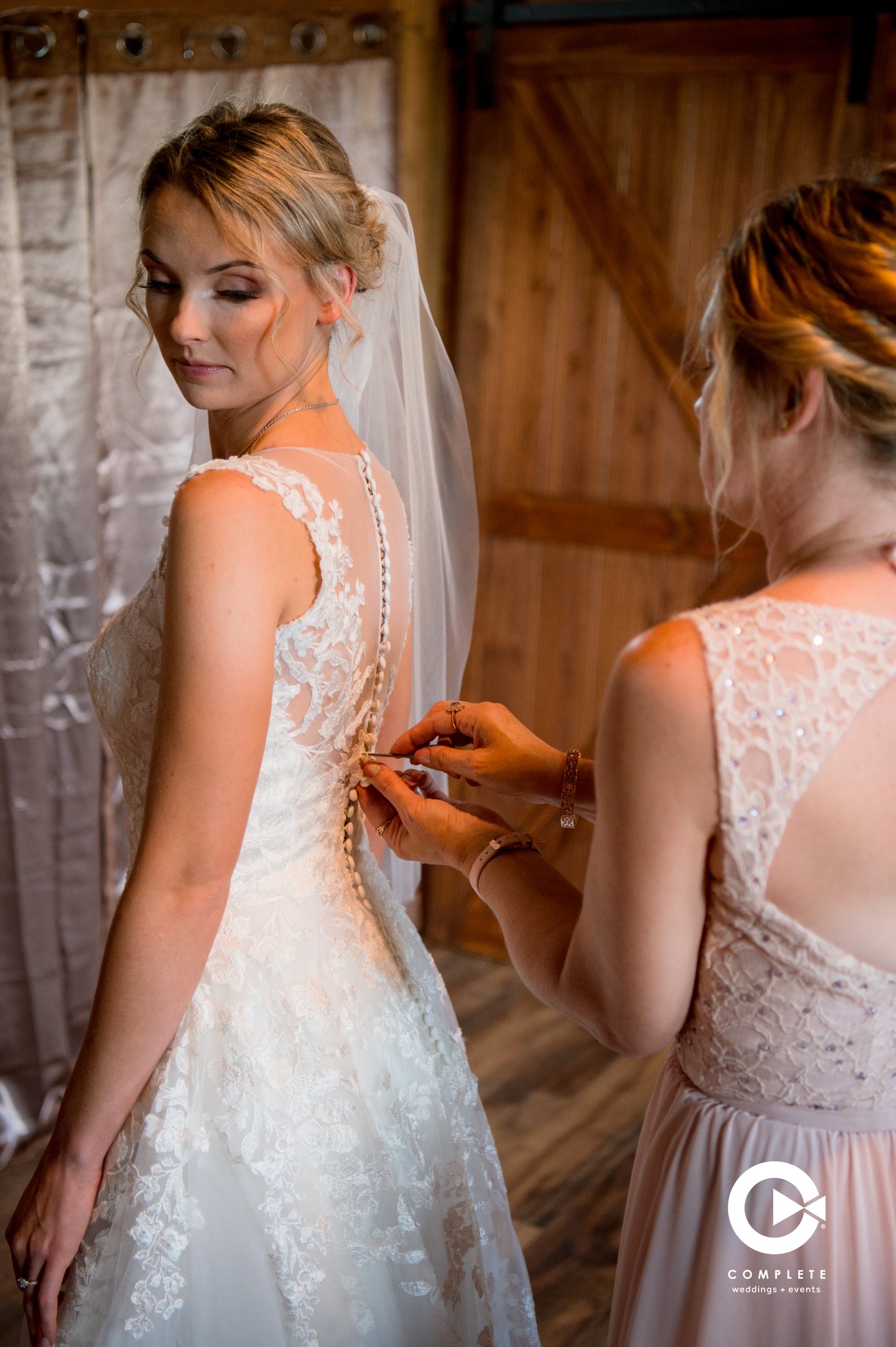 woman helping bride with cress