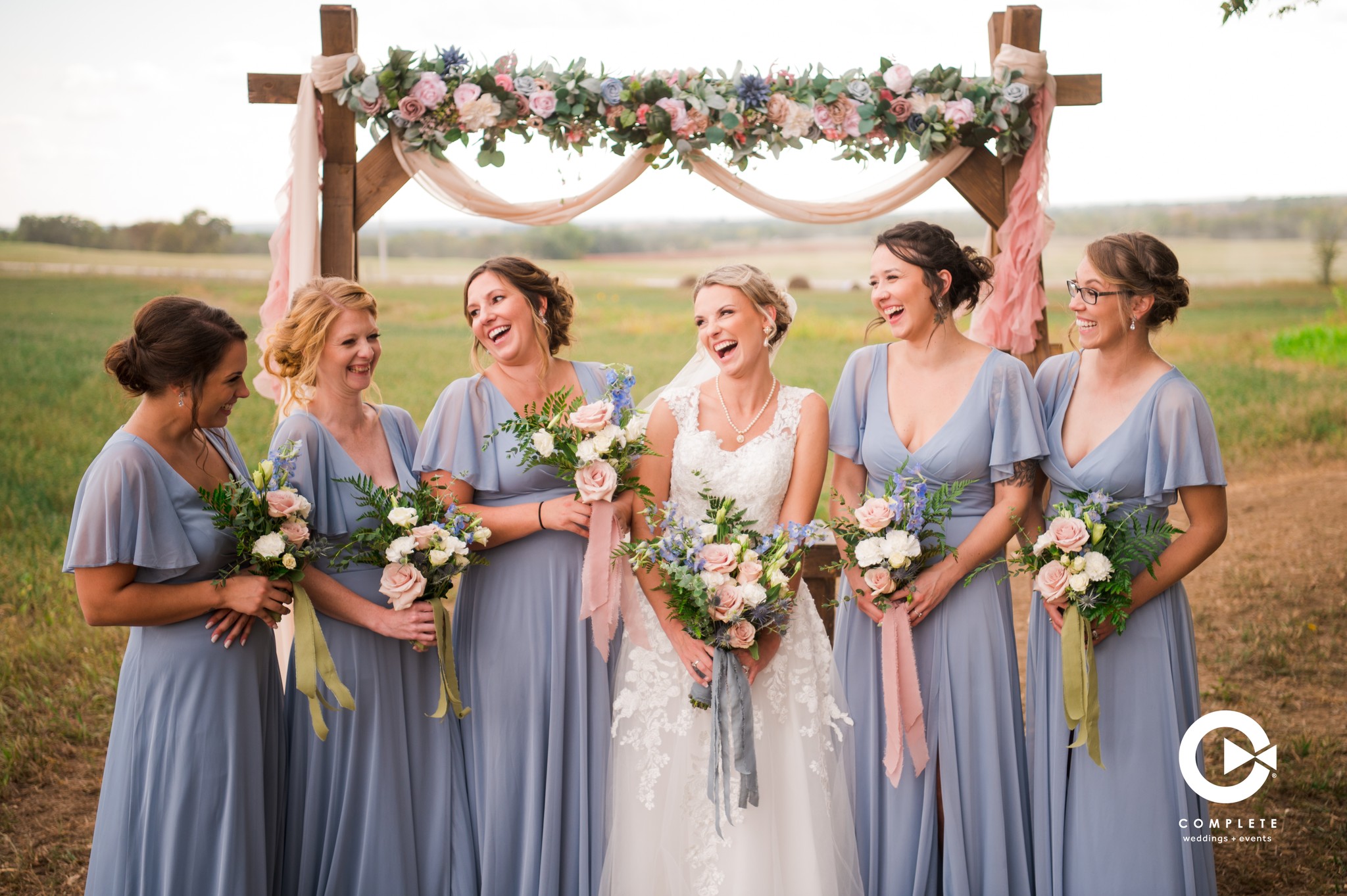 Bridesmaids laughing